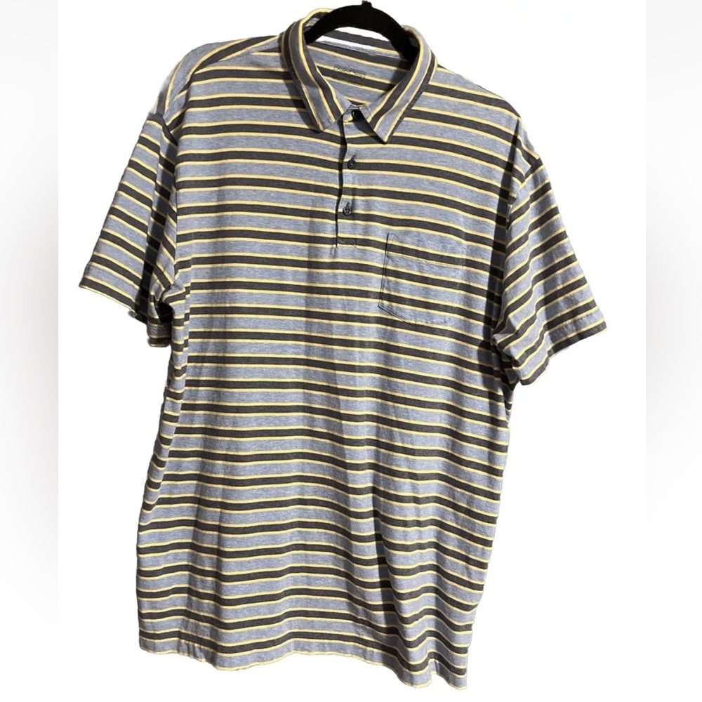 Patagonia men’s striped organic cotton polo shirt